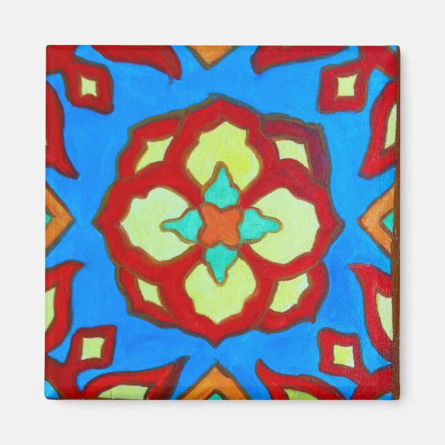 Santa Catalina Tile Lotus 2" Magnet (Framsidan)