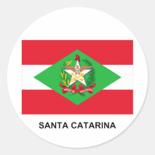 Santa Catarina, Brasiliens Flagga Runt Klistermärke