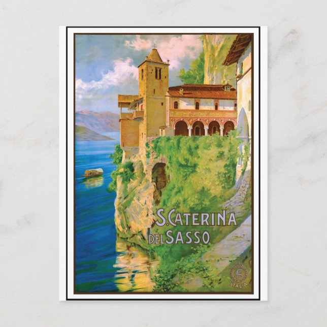 Santa Caterina del Sasso, kloster, Italien Vykort (Framsida)