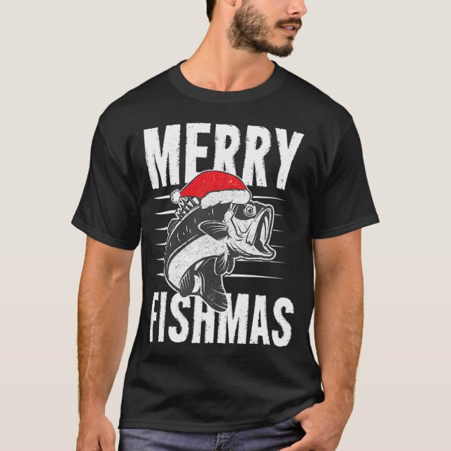Santa Caught My Fish Again - Fiskedesign T Shirt (Framsida)