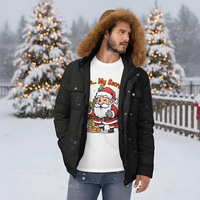 Santa Caught Stealing Cookies Funny Cartoon  T Shirt (Skapare uppladdad)