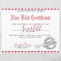 Santa Certificate - Kids Paket