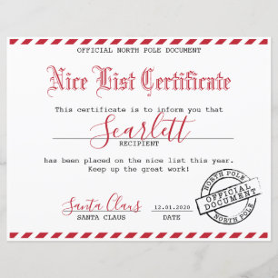 Santa Certificate - Kids Paket