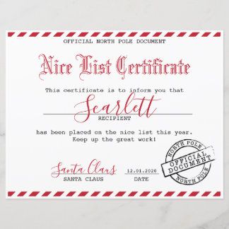 Santa Certificate - Kids Paket