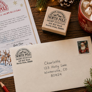 Santa Certified North Pole Adressstämpel Stämpel