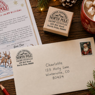 Santa Certified North Pole Adressstämpel Stämpel