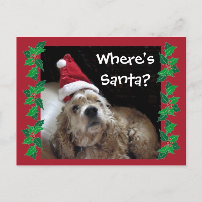 Santa Chance Hund Helg Vykort (Framsida)