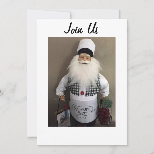 SANTA CHEF-INBJUDNINGSKORT ALLA TILL DIN CHRISMAS  INBJUDNINGAR (Framsida)