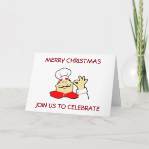 SANTA CHEF VUXEN CHRISTMAS PARTY INVITATIONER INBJUDAN