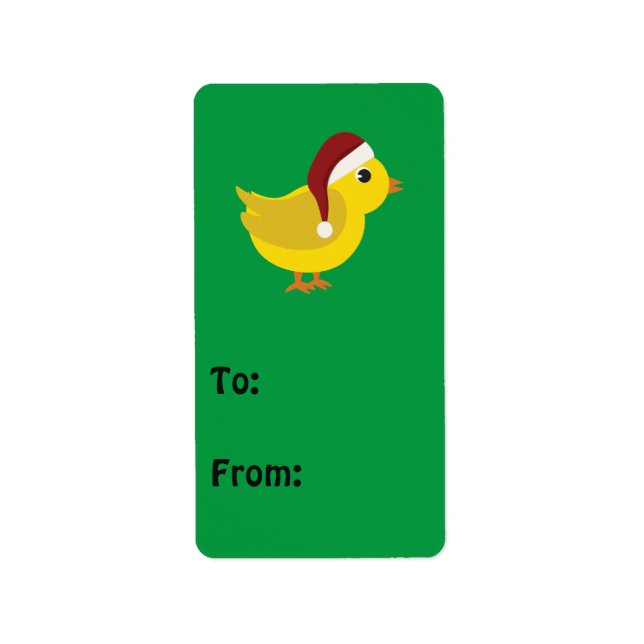 Santa chick adressetikett (Framsidan)
