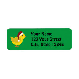 Santa chick returadress etikett