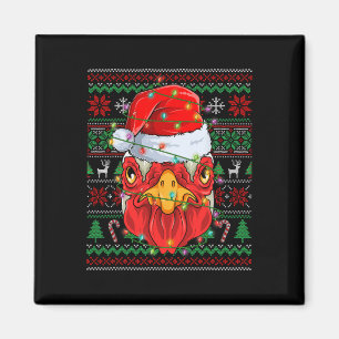 Santa Chicken Älskare Farmer jul jul Pjs Ugly Jula Magnet