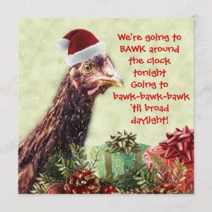 Santa Chicken Bawk runt Clock ikväll! Inbjudningar