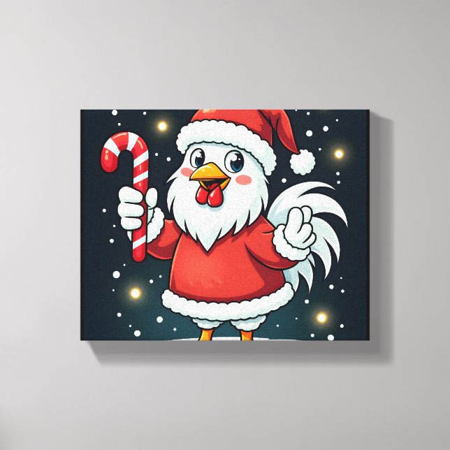 Santa Chicken Joy Canvastryck (Framsida)
