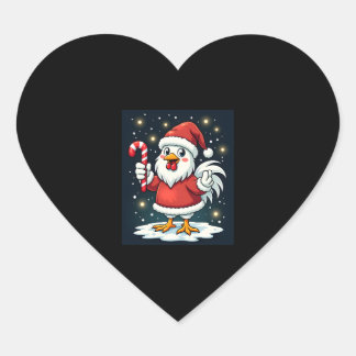 Santa Chicken Joy Hjärtformat Klistermärke