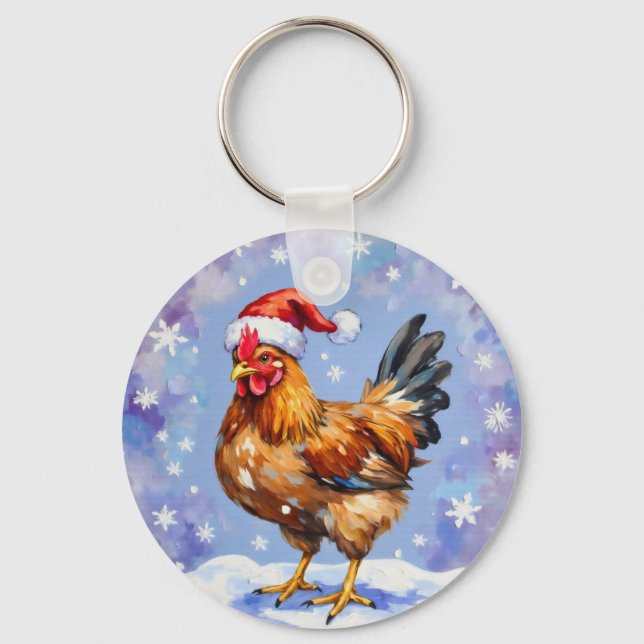 Santa Chicken Nyckelring (Framsida)