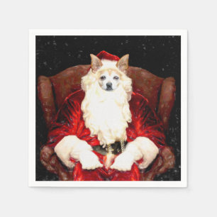 Santa Chihuahua Hund jul Cute Red Funny Pappersservett