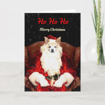 Santa Chihuahua Hund Red Funny Cute Helgdag