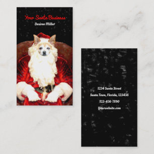 Santa Chihuahua Hund Red Funny Cute Helgdag Pet Visitkort