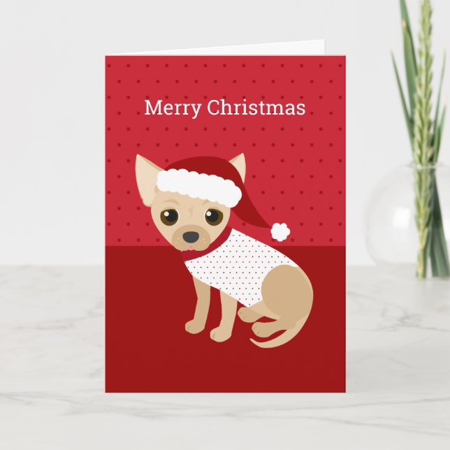 Santa Chihuahua Red Helgkort (Framsida)