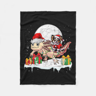 Santa Chihuahua Riding Axolotl julägare Kid Fleecefilt