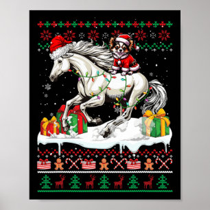 Santa Chihuahua Riding Horse jul Sweater Lov Poster