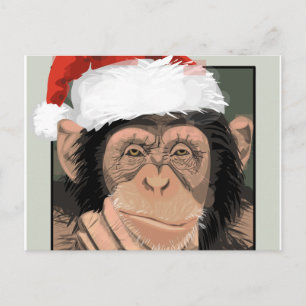 Santa Chimp Helg Vykort