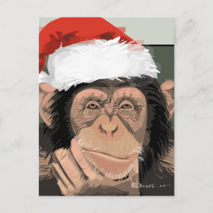 Santa Chimp Helg Vykort