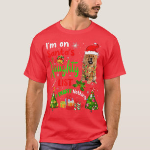 Santa Chow Chow Jag är på Santa's Naughty List Jul T Shirt
