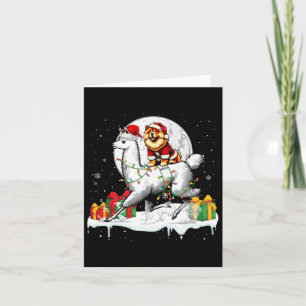 Santa Chow Chow Riding Llama julägare Kids Kort