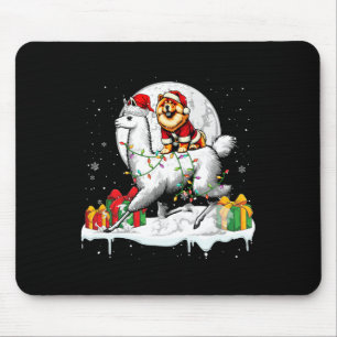 Santa Chow Chow Riding Llama julägare Kids Musmatta