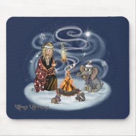 Santa Chris & Wilbur Fireside Friends Mouse Pad Musmatta
