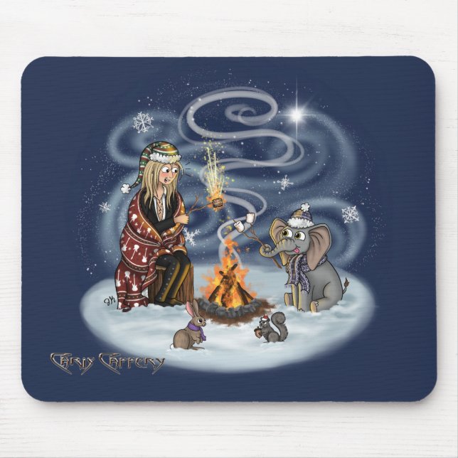 Santa Chris & Wilbur Fireside Friends Mouse Pad Musmatta (Framsidan)