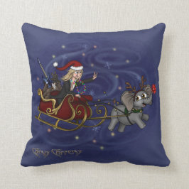 Santa Chris & Wilbur Sleigh Ride Dekorativ kudde