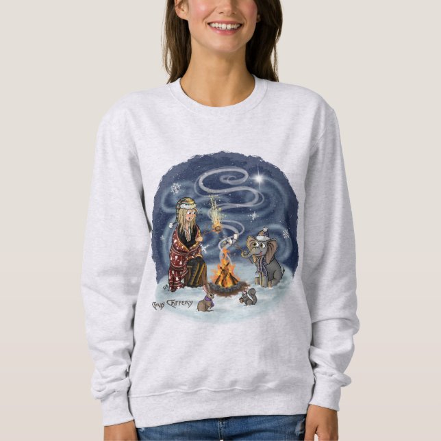 Santa Chris & Wilbur Sleigh Ride Fireside Friends T Shirt (Framsida)
