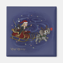 Santa Chris & Wilbur Sleigh Ride Magnet