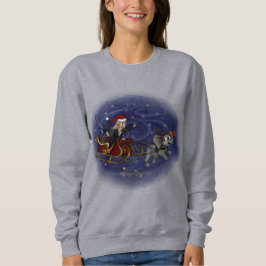 Santa Chris & Wilbur Sleigh Ride Women's T Shirt