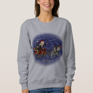 Santa Chris & Wilbur Sleigh Ride Women's T Shirt