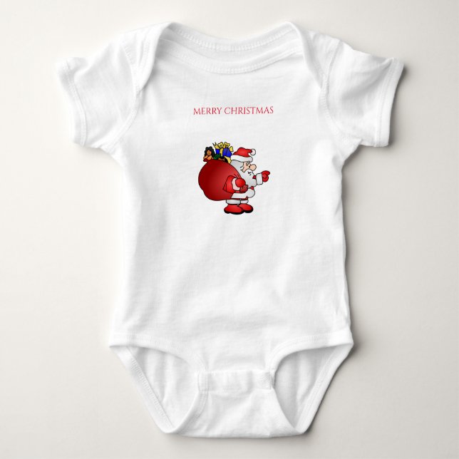Santa christmas baby jersey-dykostym. t shirt (Framsida)