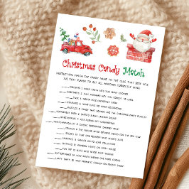 Santa Christmas Candy Match Game Julkort