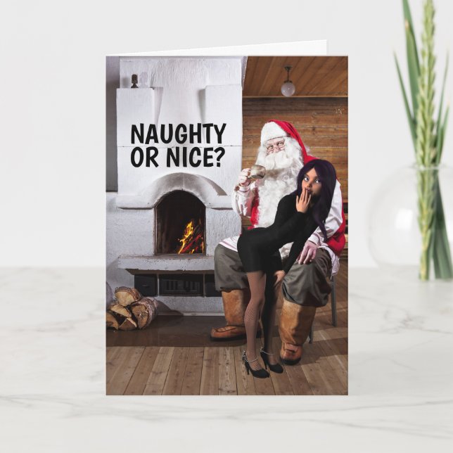 SANTA CHRISTMAS CARDS FOR NAUGHTY WIFE HELGKORT (Framsida)