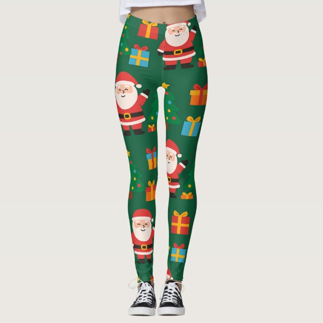 Santa Christmas Funny  Leggings (Framsida)