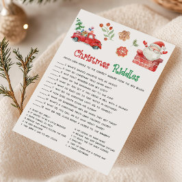 Santa Christmas Gåtor Spel Julkort