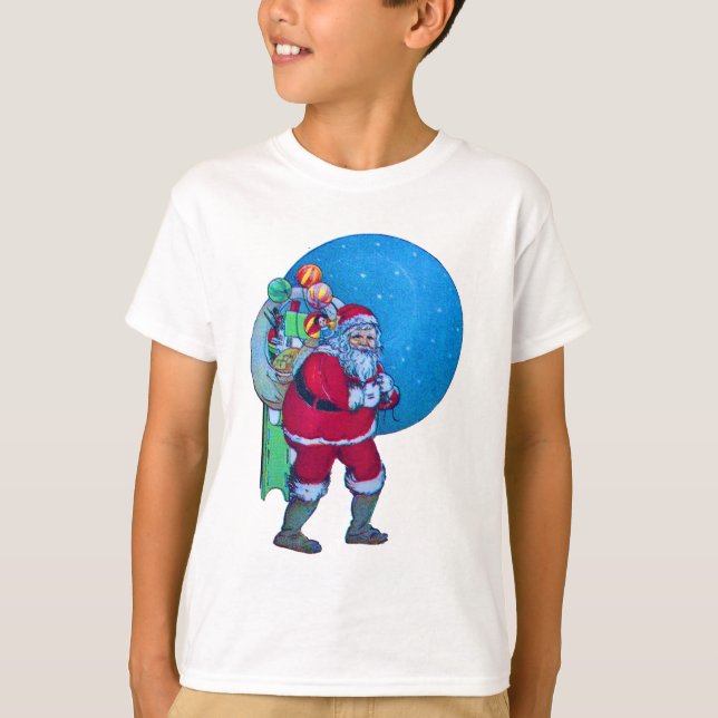 SANTA, CHRISTMAS GIFT SACK OCH LEKSAKER I STARRY H TEE (Framsida)