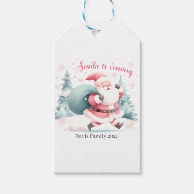 Santa Christmas Gift Tag Presentetikett (Framsidan)