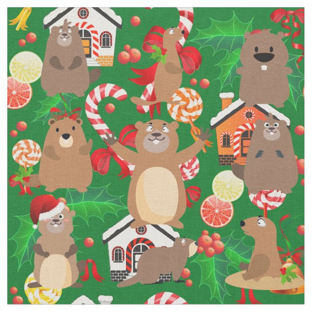 Santa christmas gopher tyg (Närbild)