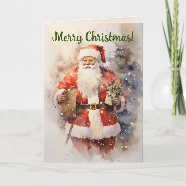 SANTA CHRISTMAS-KORT FÖR GAMLA TID TACK KORT (Framsida)