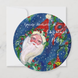 SANTA,CHRISTMAS KRONA,HOLLYBERRIES JULFEST INBJUDNINGAR