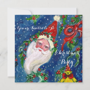 SANTA,CHRISTMAS KRONA,HOLLYBERRIES JULFEST INBJUDNINGAR