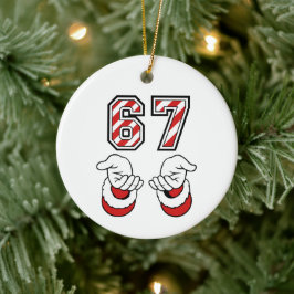 Santa Christmas Meme Six Seven 67 6 7 Holiday Julgransprydnad Keramik
